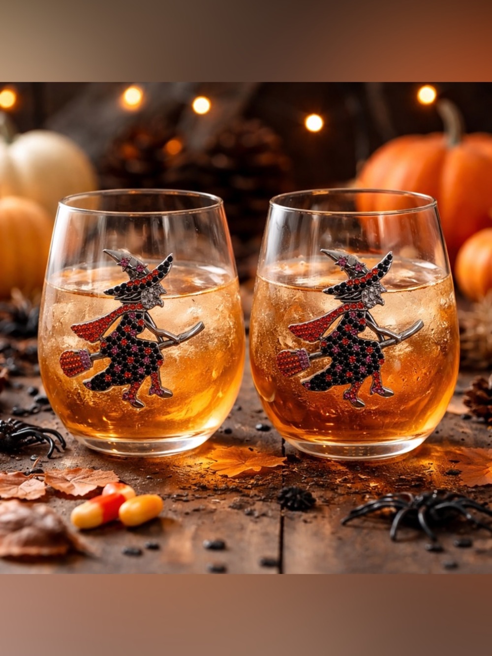 Halloween Witch Stemless Glasses - Set of 2